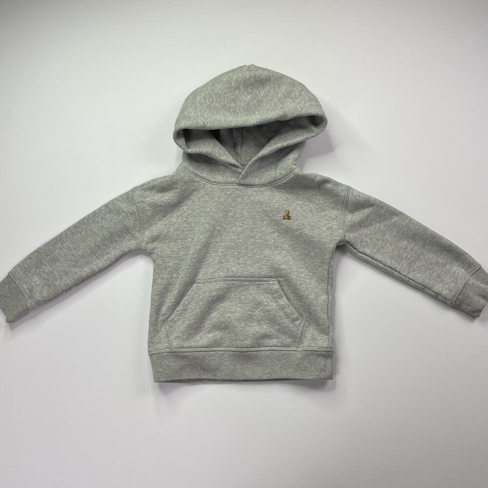 Baby Gap Hoodie 3T Teddy Bear Grey Heathered Long Sleeve Pullover